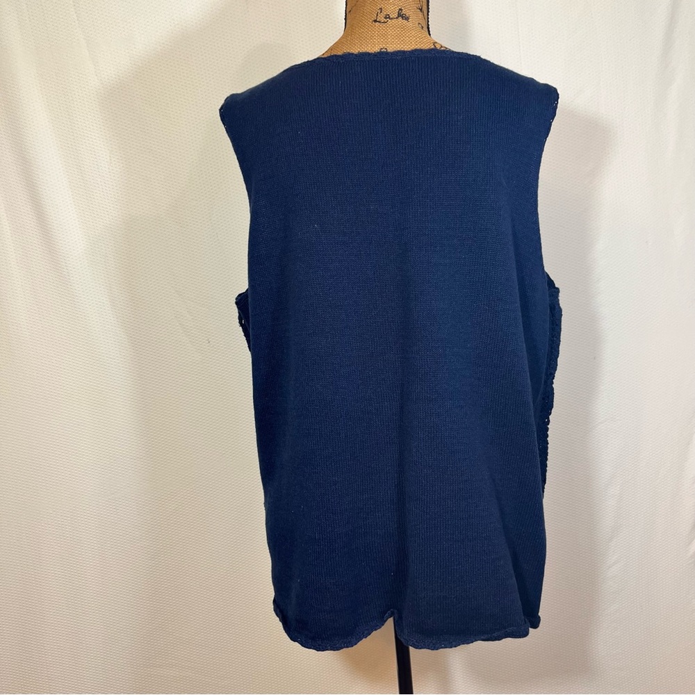 Jones New York Navy Crochet Tank Top size 3X - Picture 2 of 7